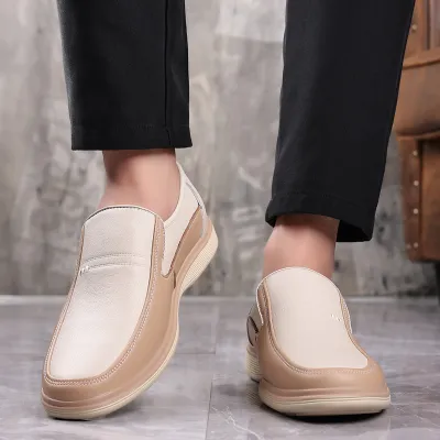 GENUINE LEATHER SOFT-SOLED BUSINESS LIGHT-COLORED CASUAL SHOES